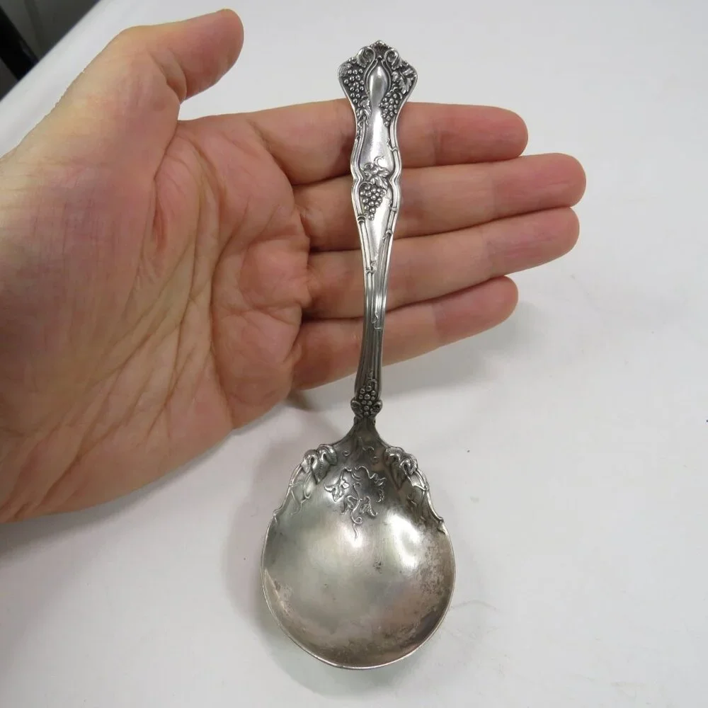 Vintage Grape 1847 Silver Plated Rogers Bros A1 Small Sauce Ladle Tarished